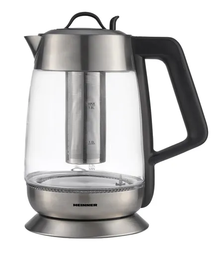 Fierbator electric cu filtru pentru ceai, Heinner, 1.7 L, inox, gri