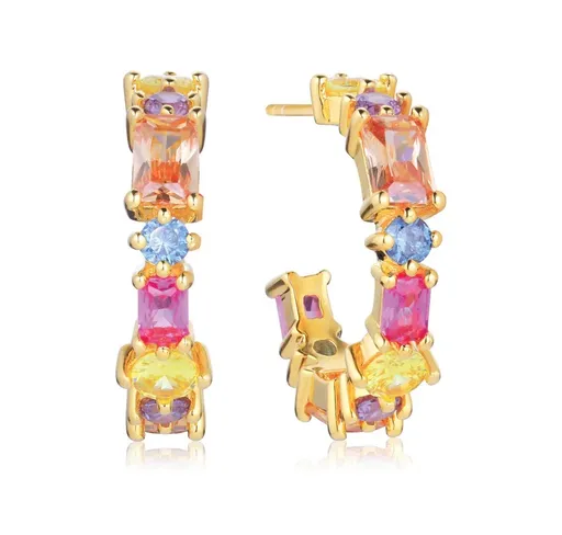 Sif Jakobs Cercei placați cu aur cu zirconii cubice colorate Ivrea SJ-E12312-XCZ-YG