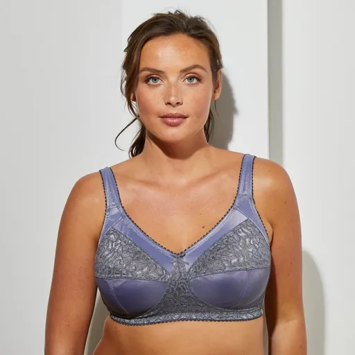 Sutien pentru busturi mai mari, confecționat din tricot și dantelă, fără armătură