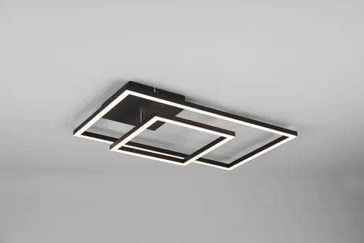 Plafoniera Padella, RL, 63.5x37x7.5 cm, 25W, 1x SMD, metal, negru mat/alb