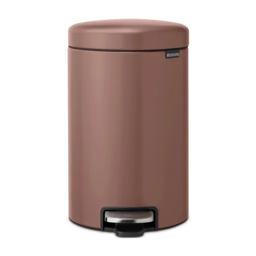 Cos de gunoi cu pedala Brabantia NewIcon 1008845, 12 L, Inchidere lina, Baza antiderapanta, Finisaj satinat, Maro