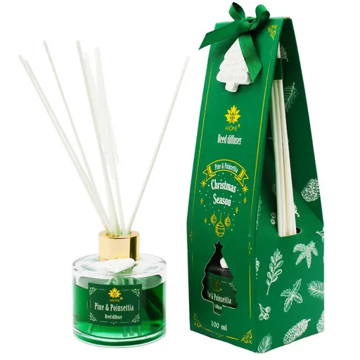 Difuzor cu bețișoare aromatice Pine &Poinsettia, 100 ml