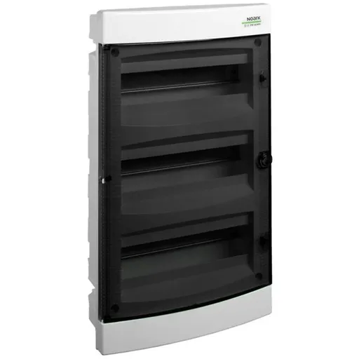 Cofret de distributie din plastic, Noark 106198 PNF 3x18T, montare incastrata, usa transparenta, IP40, 3 randuri,