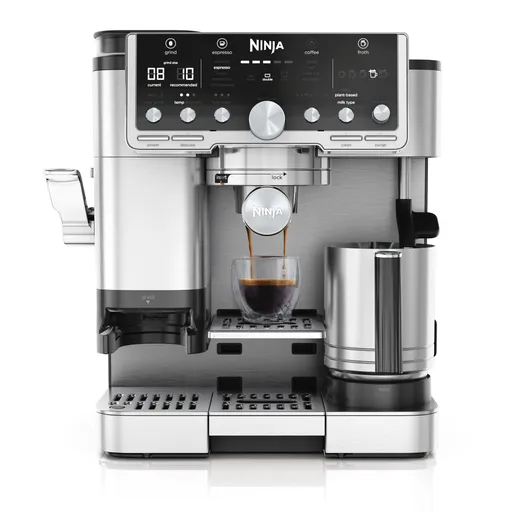 Espressor automat Ninja Luxe Café Pro TES701EU 3 în 1, 1650W, 15 bar, Boabe de cafea 250 g, 2 l, Barista Assist, 5 setări pentru spuma, 9 tipuri de es