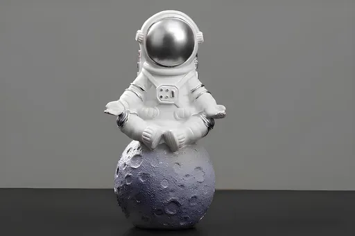 Decoratiune, CY0377, 16x7x9 cm, Poliester, Alb / Argintiu