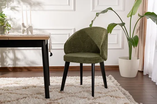 Set scaune 2 piese, Hanah Home, Bentley, Verde/Negru