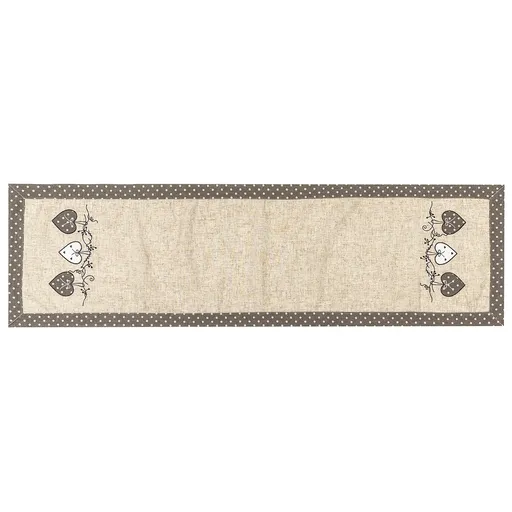 Faţă de masă Inimioare bulină, gri, gri, 40 x 140 cm