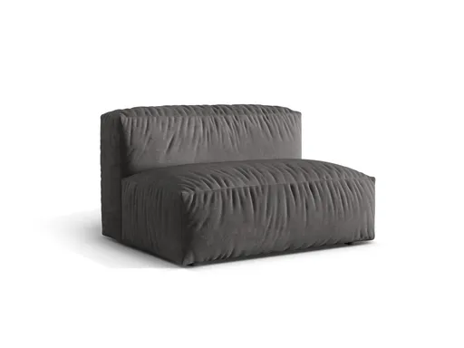 Modul pentru canapea, 1 loc, Martina-120, Micadoni Home, 132x106x75 cm, catifea, gri