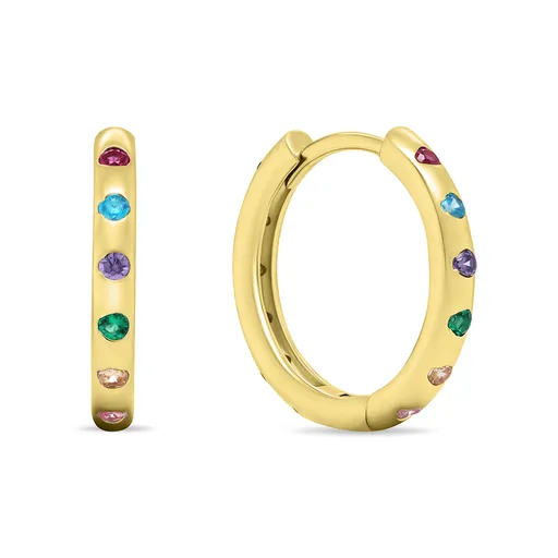 Brilio Silver Cercei rotunzi strălucitori cu pietre de zircon EA686YRBW