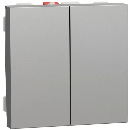 Intrerupator dublu 10A 2m Schneider Noua Unica NU321130, aluminiu