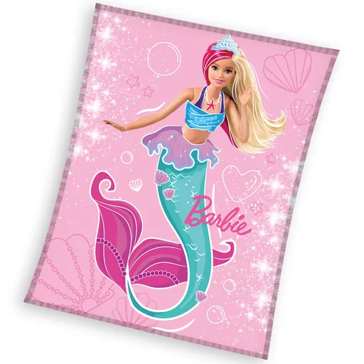Carbotex Pătură pentru copii Barbie Sirena, 130 x 170 cm