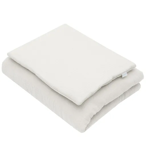 Set de muselină New Baby cu umplutură ecru, 80 x70 cm, alb