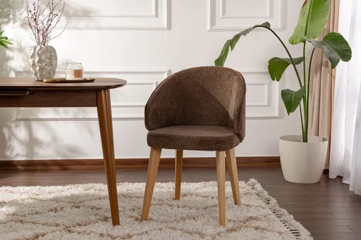 Set scaune 2 piese, Hanah Home, Bentley- Brown, Stejar deschis, Maro / Stejar deschis