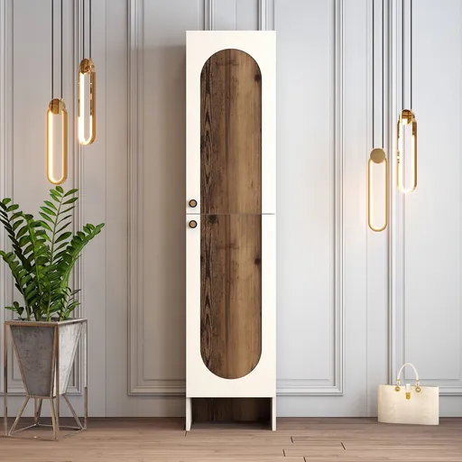 Cuier de perete, Hanah Home, Palermo L, 45x200.6x37 cm, PAL, Crema/Nuca