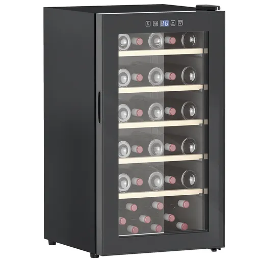 HOMCOM Frigider Vin pentru 41 de Sticle cu Temperatură Reglabilă Negru | Aosom Romania