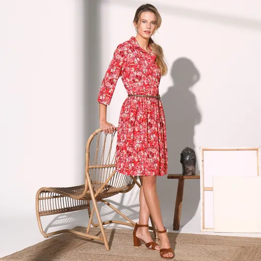 Rochie încrucișată cu imprimeu