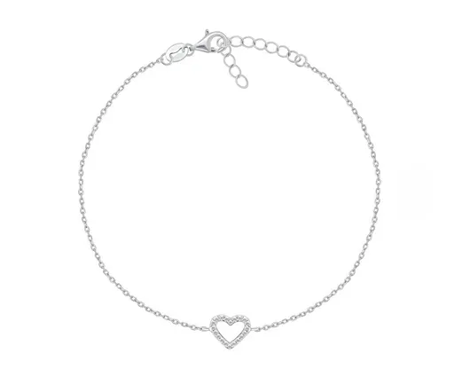 Brilio Silver Brățară din argint pentru picior Inimă ANK112W