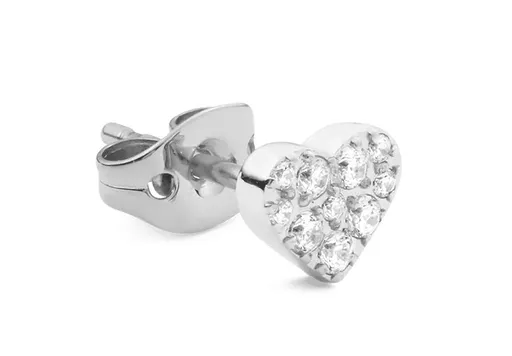 Daniel Wellington Cercel single din oțel Inimă cu cristale DW00400878