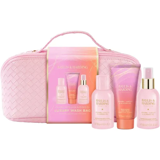 Baylis & Harding Jojoba, Vanilla & Almond Oil set cadou geanta de cosmetice