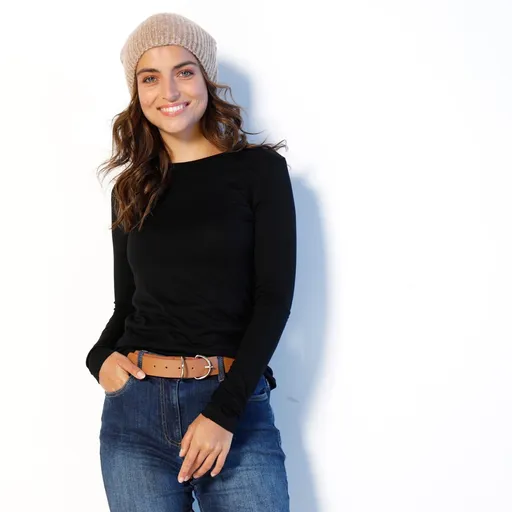 Tricou elastic cu guler rotund