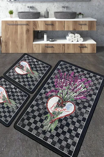 Set covorase de baie, L'essentiel Maison, Levan, Poliester, Multicolor