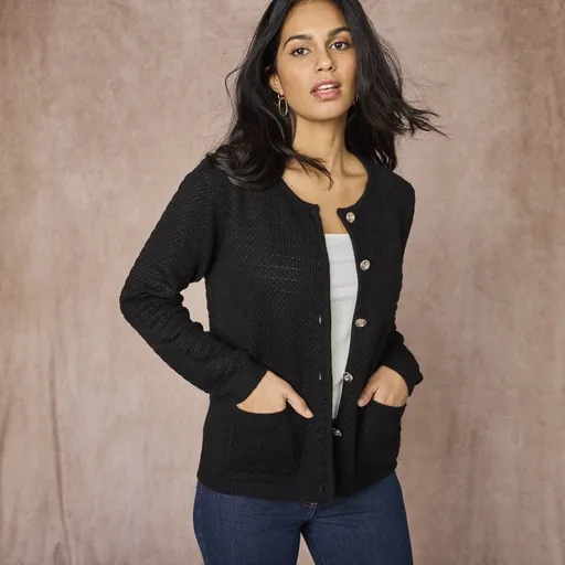 Pulover cu nasturi, culoare uni