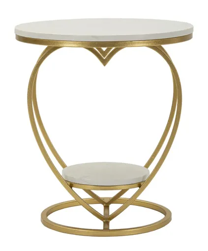 Mauro Ferretti Măsuță Inimă Aurie, Diametru 40 Cm, Înălțime 45,5 Cm | Aosom Romania