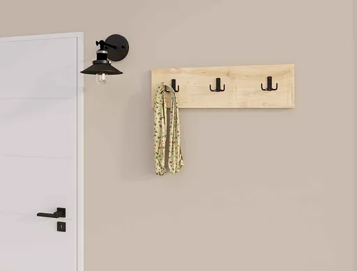 Cuier de perete, Hanah Home, Üçlü, 36x12x1.8 cm, Maro