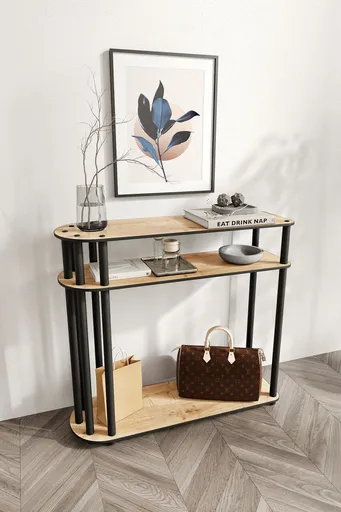 Dulap, Hanah Home, Caprio, 90x30x84 cm, MDF , Stejar