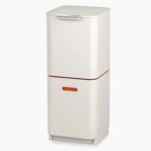 Cos de gunoi 3in1 pentru reciclare si organic Joseph Joseph Totem Compact 30064, 2x20 L, Recipient pentru deseuri 3 L, Design vertical, Filtre carbune