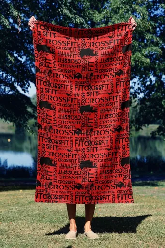 Prosop de plaja, L'essentiel Maison, Crossfit Red 90, 90x150 cm, Multicolor