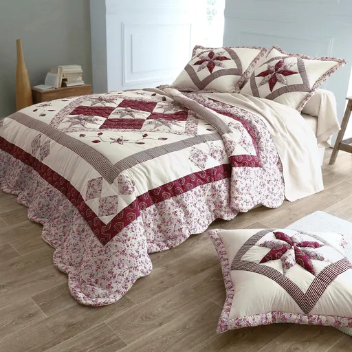 Cuvertură patchwork cu imprimeu floral