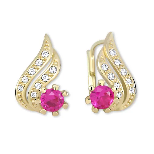 Soliter Cercei frumoși din aur galben cu zirconi 239 001 00529 0000700