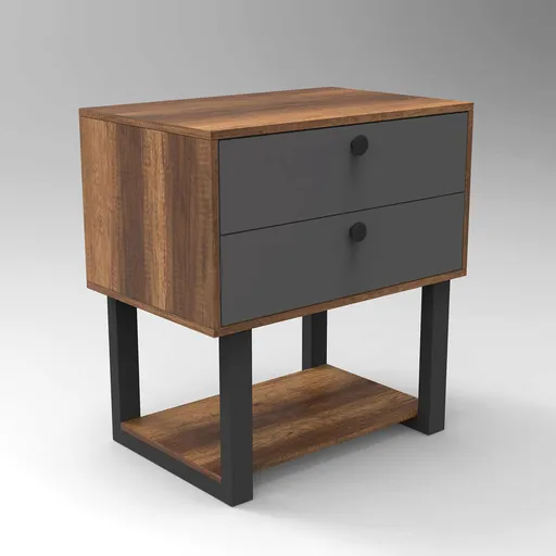 Dulapior, Hanah Home, Mn03-Ba, 80x85x52 cm, Nuc / Antracit