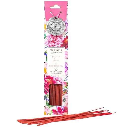 Arome Secret garden 30 bețișoare parfumate + suport metalic, Soothing Oasis, roșu