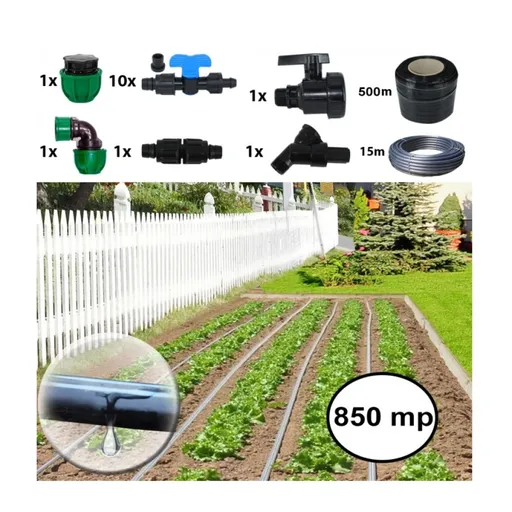 Sistem irigare prin picurare pentru gradina 850 mp