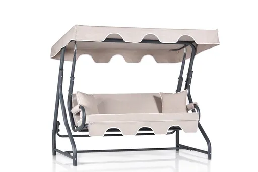 Balansoar de gradina 3 locuri, Hanah Home, Ruta 2, Crem/Negru