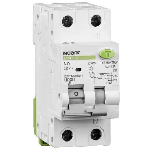 Intreruptor automat diferential ( RCBO ) Ex9BL-N 1P+N B25 A 30mA Noark 107640