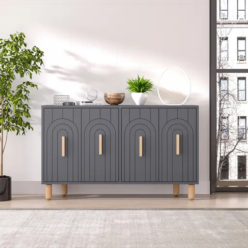 Consola, Hanah Home, Tiger, 120x73.6x29.6 cm, Antracit