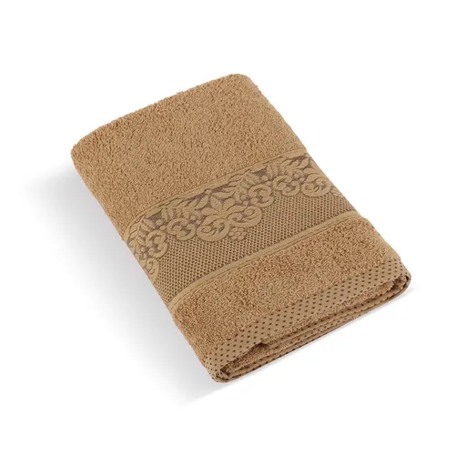 Prosop frotir Bellatex colecția Orchidea maro, 70 x 140 cm, maro, 70 x 140 cm