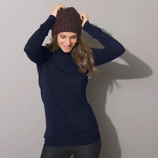 Pulover cu guler înalt, cașmir la atingere