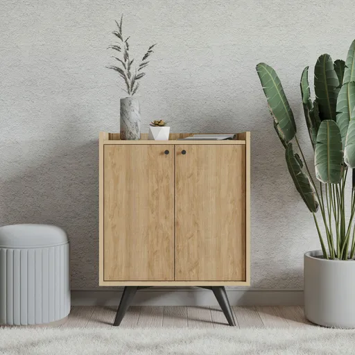 Dulap multifunctional, Hanah Home, Seul, 70x40x91.5 cm, Stejar / Negru