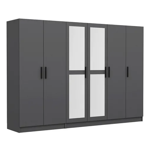 Dulap pentru haine, Hanah Home, Kale, 270x210x52 cm, Antracit