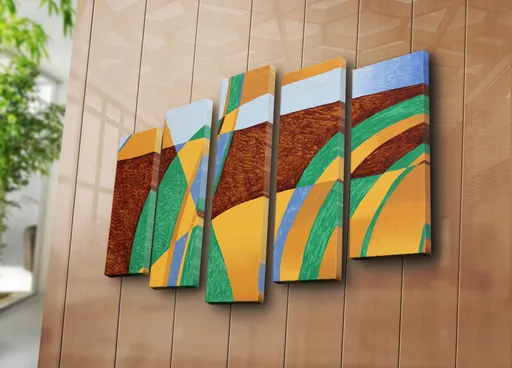 Tablou decorativ, 5PATK-209, 19 x 70 cm, Multicolor