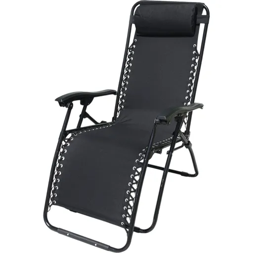 Scaun de relaxare pentru grădină Regina, negru, negru