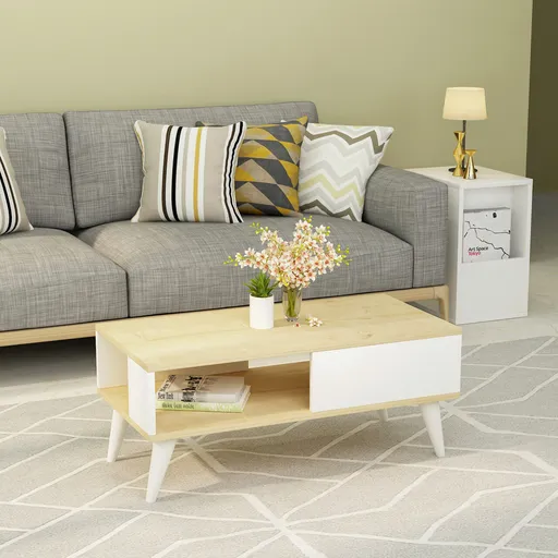 Masuta de cafea, Hanah Home, Seul, 90x40x45 cm, Safir / Alb