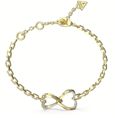 Guess Brățară delicată placată cu aur cu inimă Mon Amour JUBB04618JWYG 14.5 cm