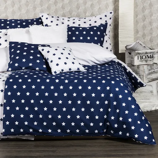 Lenjerie pat 2 pers. 4Home Stars Navy blue, 220 x 200 cm, 2 buc. 70 x 90 cm