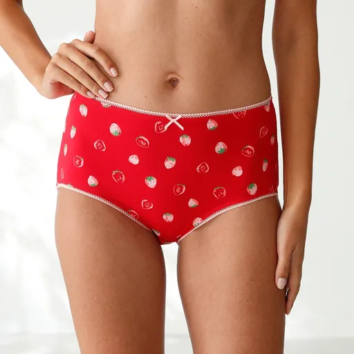 Set de 4 chiloți maxi cu motiv asortat căpșuni