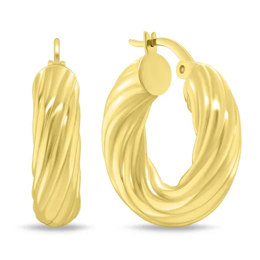 Brilio Silver Cercei rotunzi moderni placați cu aur EA1150Y